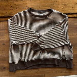 American Eagle Outfitters Brown Striped Sweater
